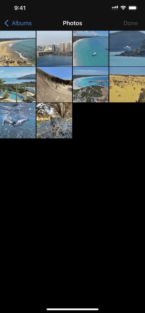 Choose photos from your library