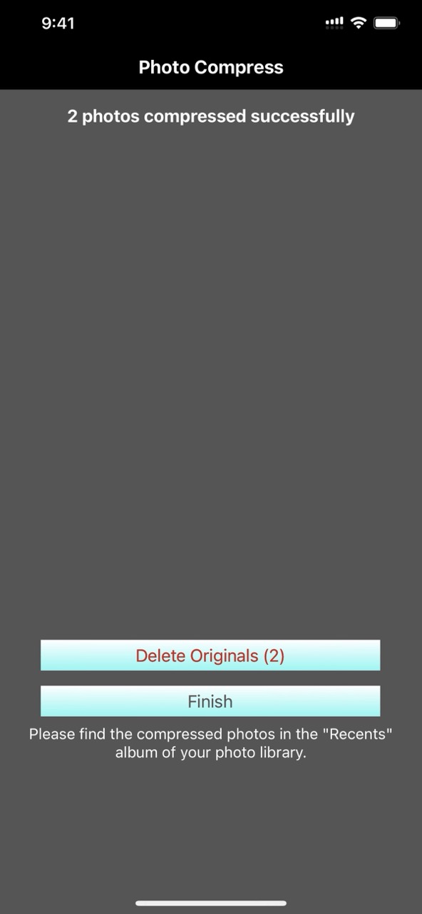 Compression progress bar with remaining photos